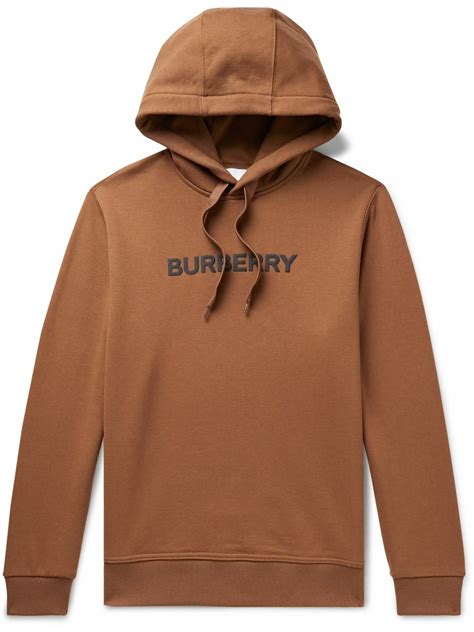 burberry logo print cotton hoodie